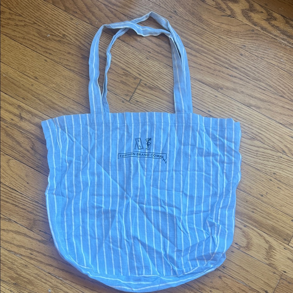 Fashion Brand Company blue and white striped tote